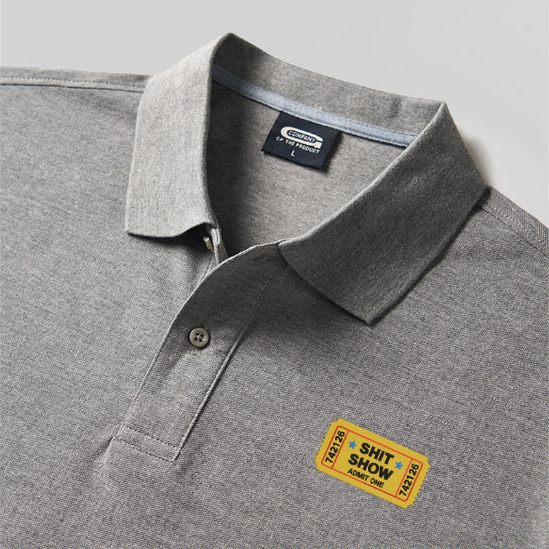Shit Show Geek Embroidered Polo Shirt