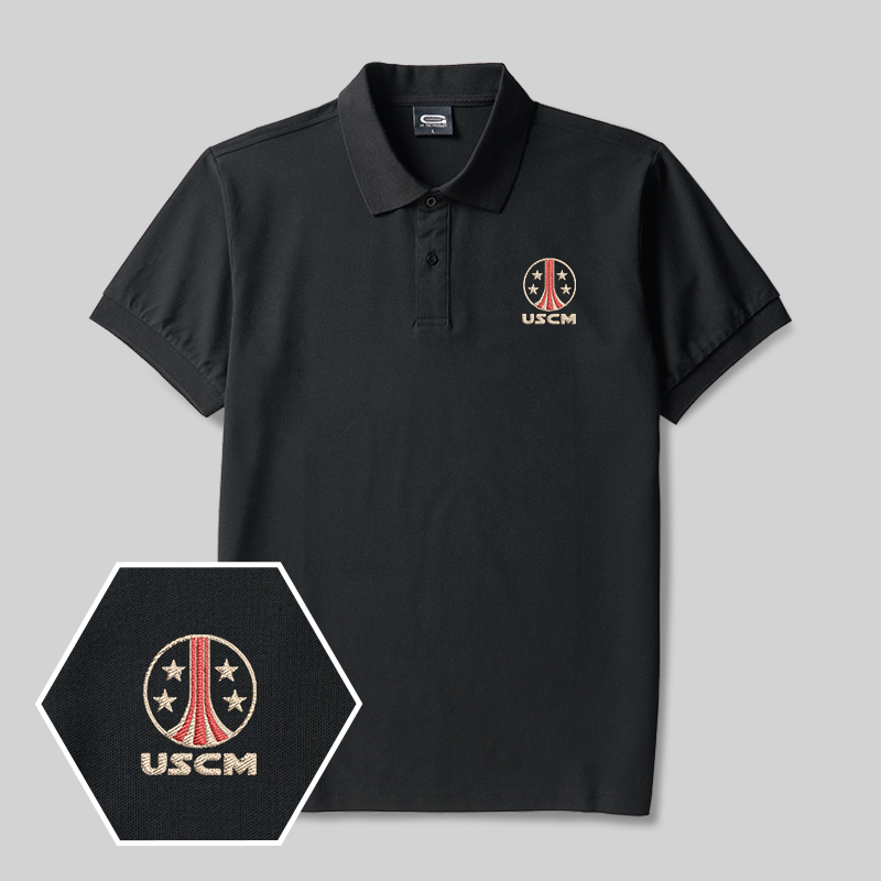 USCM Geek Embroidered Polo Shirt
