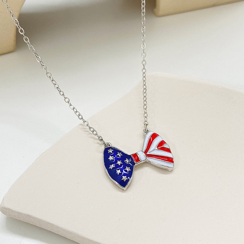 Independence Day Wings, Heart And Flag Fashion Necklace