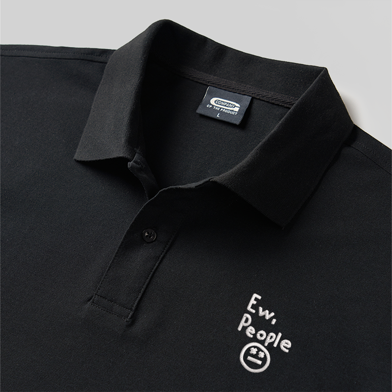 EW People Geek Embroidered Polo Shirt