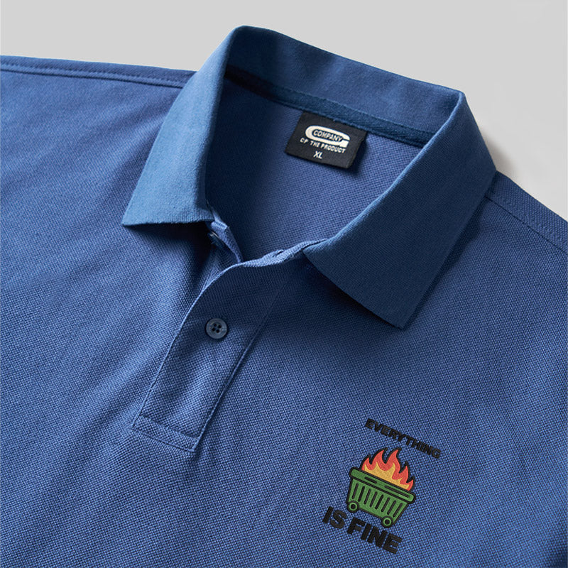 Everything’s on Fire Geek Embroidered Polo Shirt
