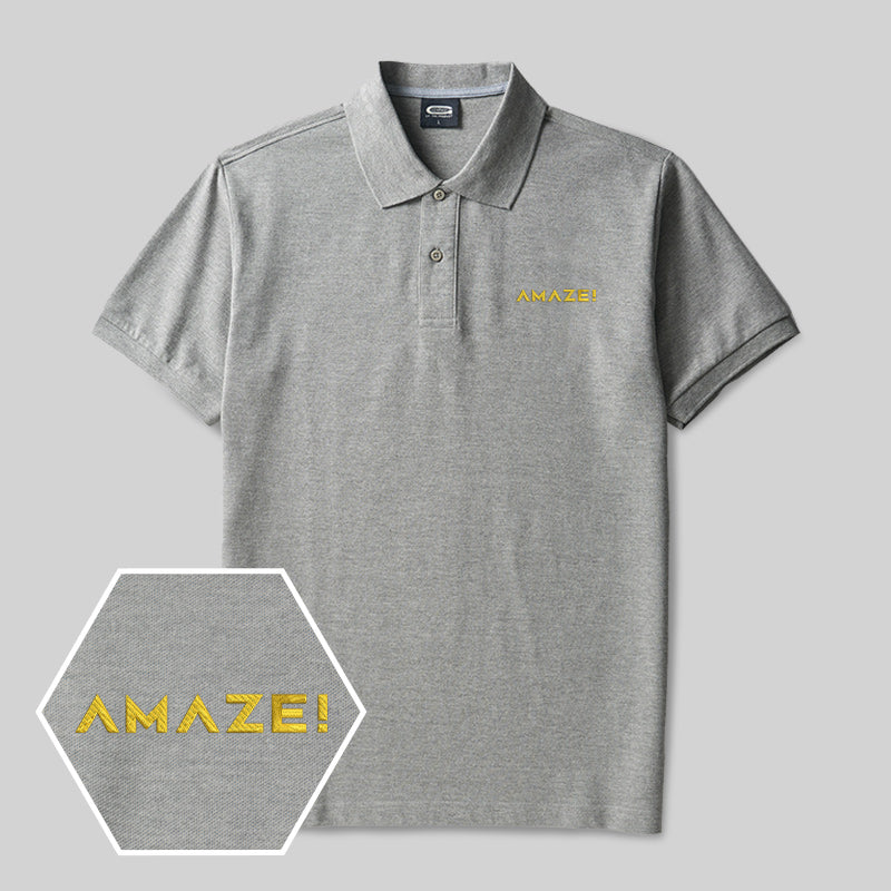AMAZE! Geek Embroidered Polo Shirt