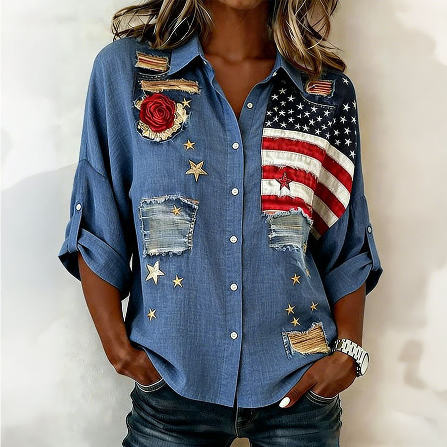 Women'S Independence Day 250Th Anniversary Printed Shirt