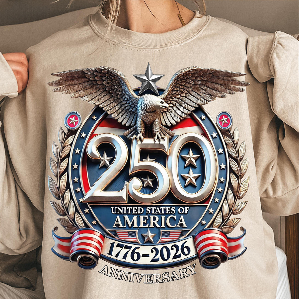 Women's Casual American 250Th Anniversary Printed Hoodie