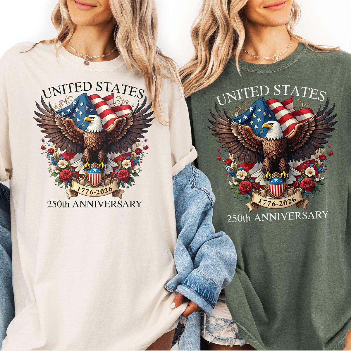 Women's Casual American 250Th Anniversary Commemorative T-Shirt