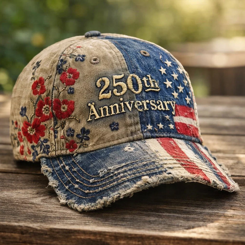 US Vintage 250th Anniversary Denim Printed Hat