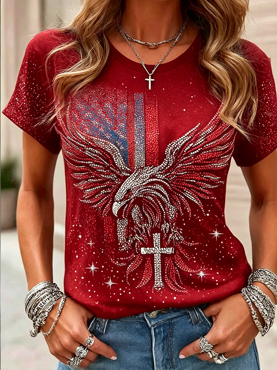 Women's Vintage Faith American Founding 250th Anniversary Short-Sleeved T-Shirt