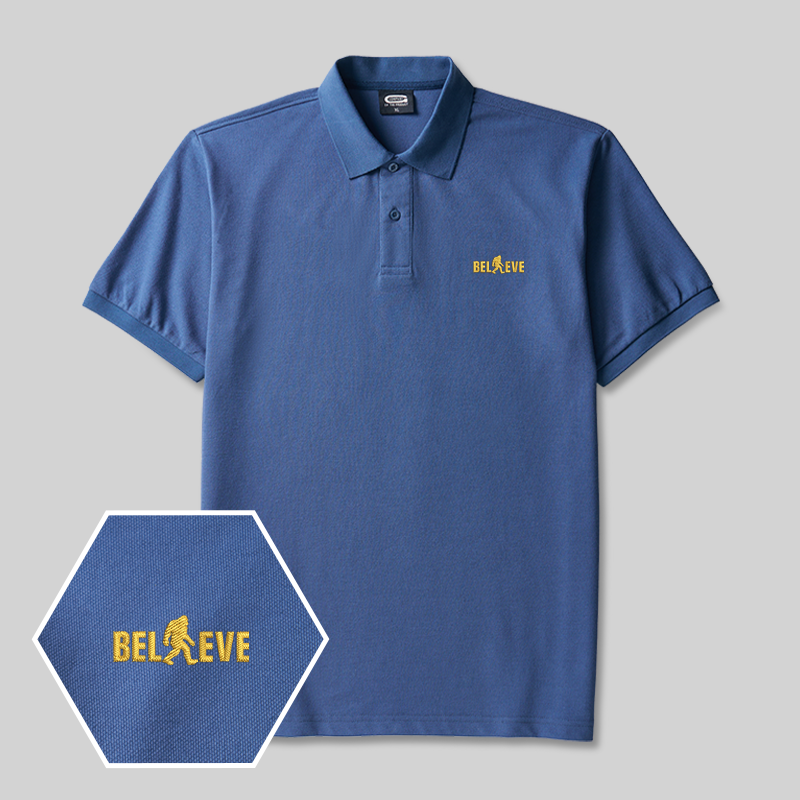 Believe Geek Embroidered Polo Shirt