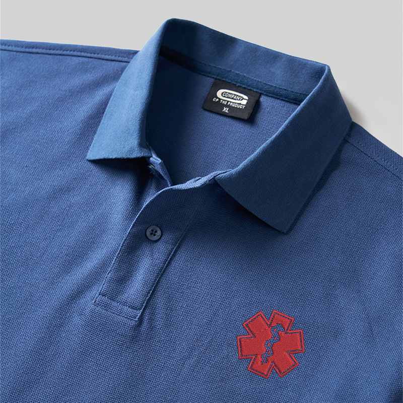 Emotional Support Human Geek Embroidered Polo Shirt